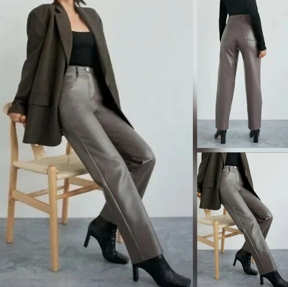 🇨🇦 Aritzia Wilfred Melina Pants Long Argentique - Picture 14 of 16